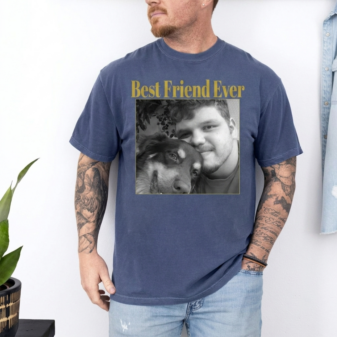 Personalized Pet Photo Shirt, Custom Dog & Owner Photo T-Shirt, Personalized Cat Photo Tee, Best Friend Ever Shirt, Custom Pet Lover Gift