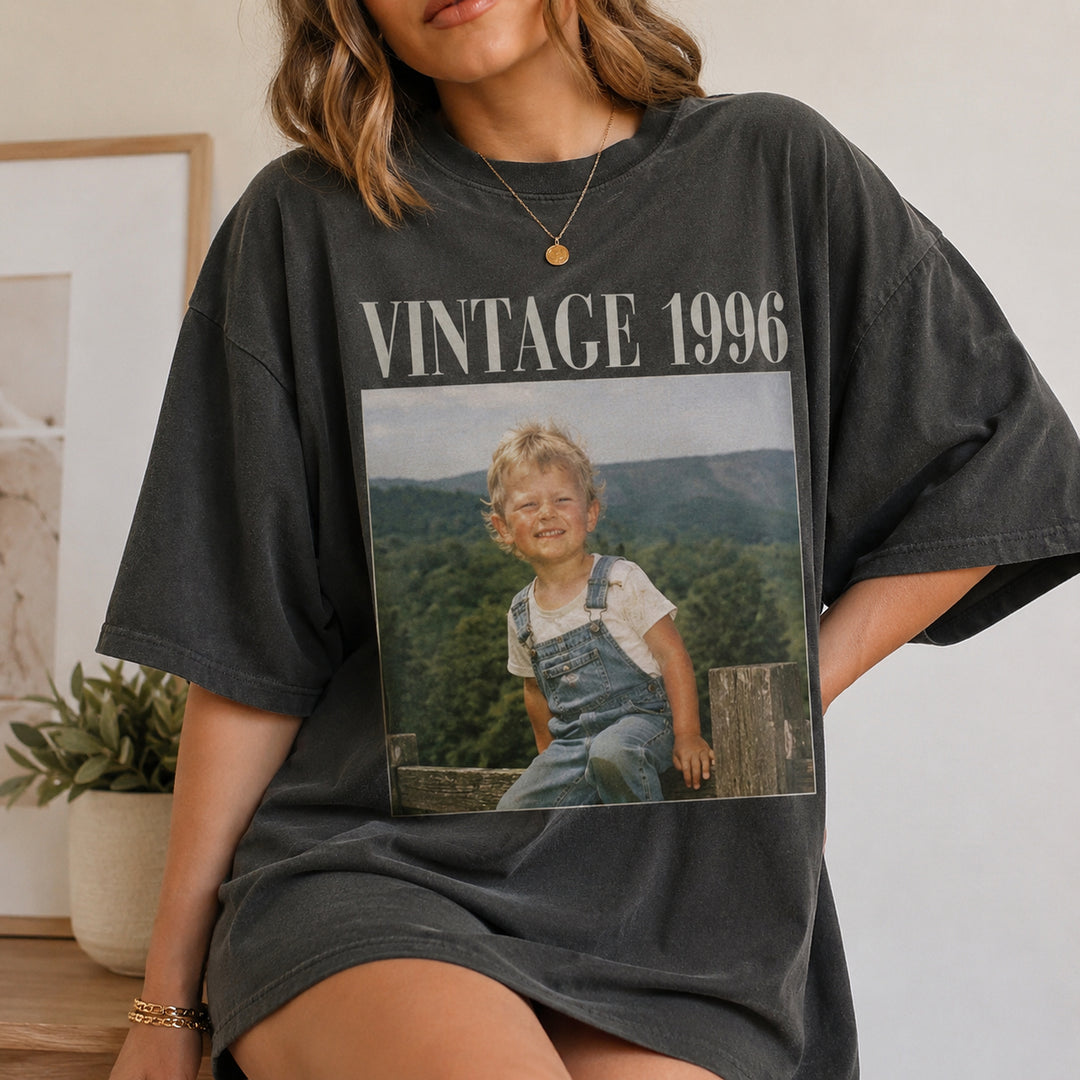 Personalized 30th Birthday Shirt, Custom Photo Unisex Birthday Shirt, 30th Birthday Gift, 40th Birthday Gift, Vintage 1996 Shirt, 1986 Shirt