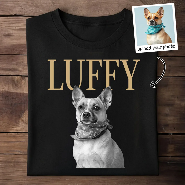 Custom Pet Photo And Name - Personalized Shirt - Vintage Shirt for Pet Lovers