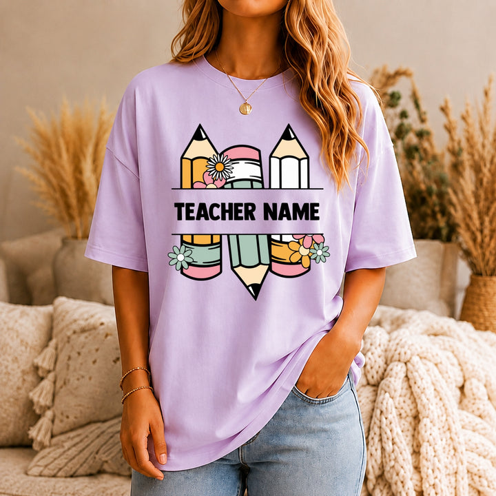 Custom Name Teacher Shirt, Personalized Teacher T-Shirt, Kindergarten Teacher Tee, Teacher Gift, Back to School, Teacher First Day of School