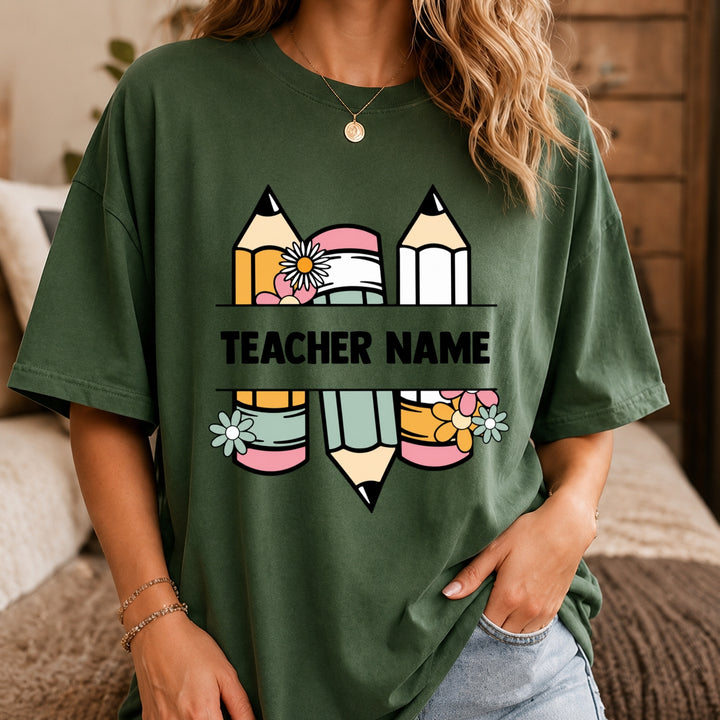 Custom Name Teacher Shirt, Personalized Teacher T-Shirt, Kindergarten Teacher Tee, Teacher Gift, Back to School, Teacher First Day of School