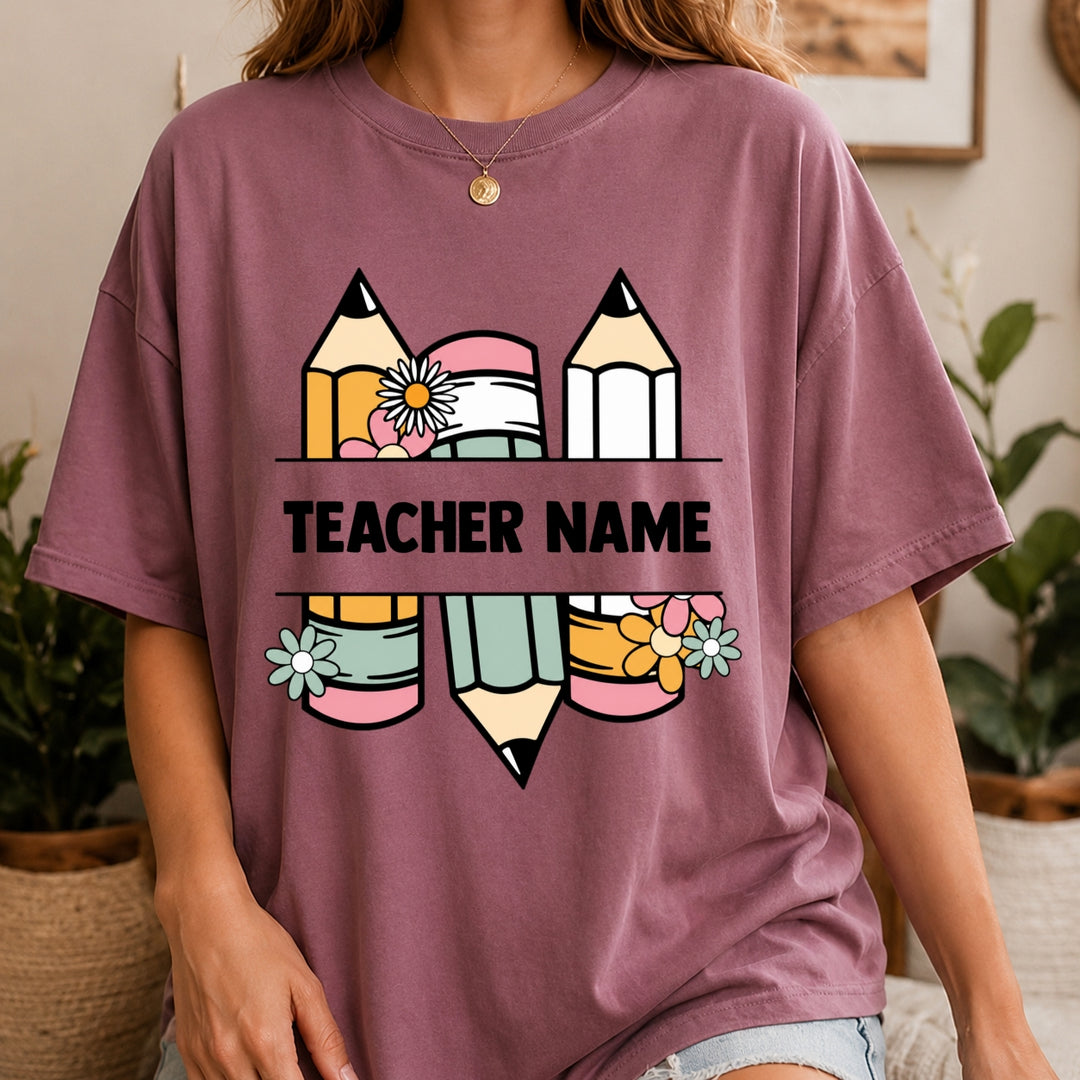 Custom Name Teacher Shirt, Personalized Teacher T-Shirt, Kindergarten Teacher Tee, Teacher Gift, Back to School, Teacher First Day of School