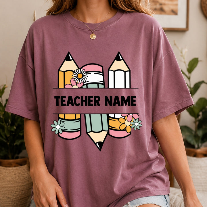 Custom Name Teacher Shirt, Personalized Teacher T-Shirt, Kindergarten Teacher Tee, Teacher Gift, Back to School, Teacher First Day of School