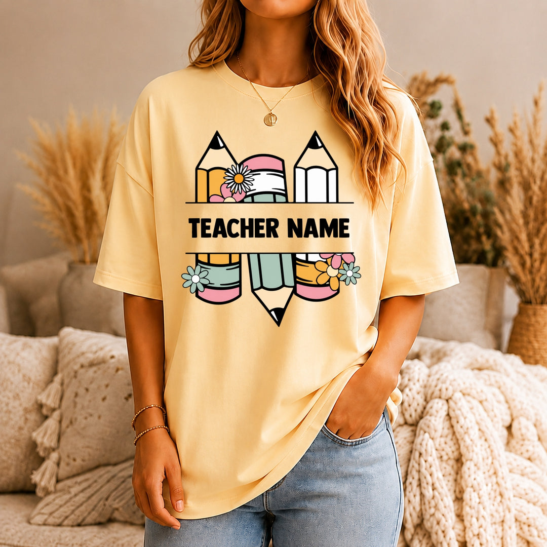 Custom Name Teacher Shirt, Personalized Teacher T-Shirt, Kindergarten Teacher Tee, Teacher Gift, Back to School, Teacher First Day of School