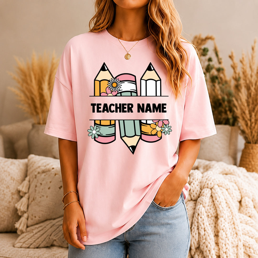 Custom Name Teacher Shirt, Personalized Teacher T-Shirt, Kindergarten Teacher Tee, Teacher Gift, Back to School, Teacher First Day of School
