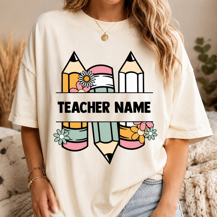 Custom Name Teacher Shirt, Personalized Teacher T-Shirt, Kindergarten Teacher Tee, Teacher Gift, Back to School, Teacher First Day of School