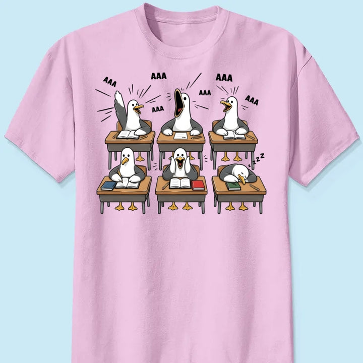 Funny Seagull Teacher - Personalized Shirt - Back To School Gift