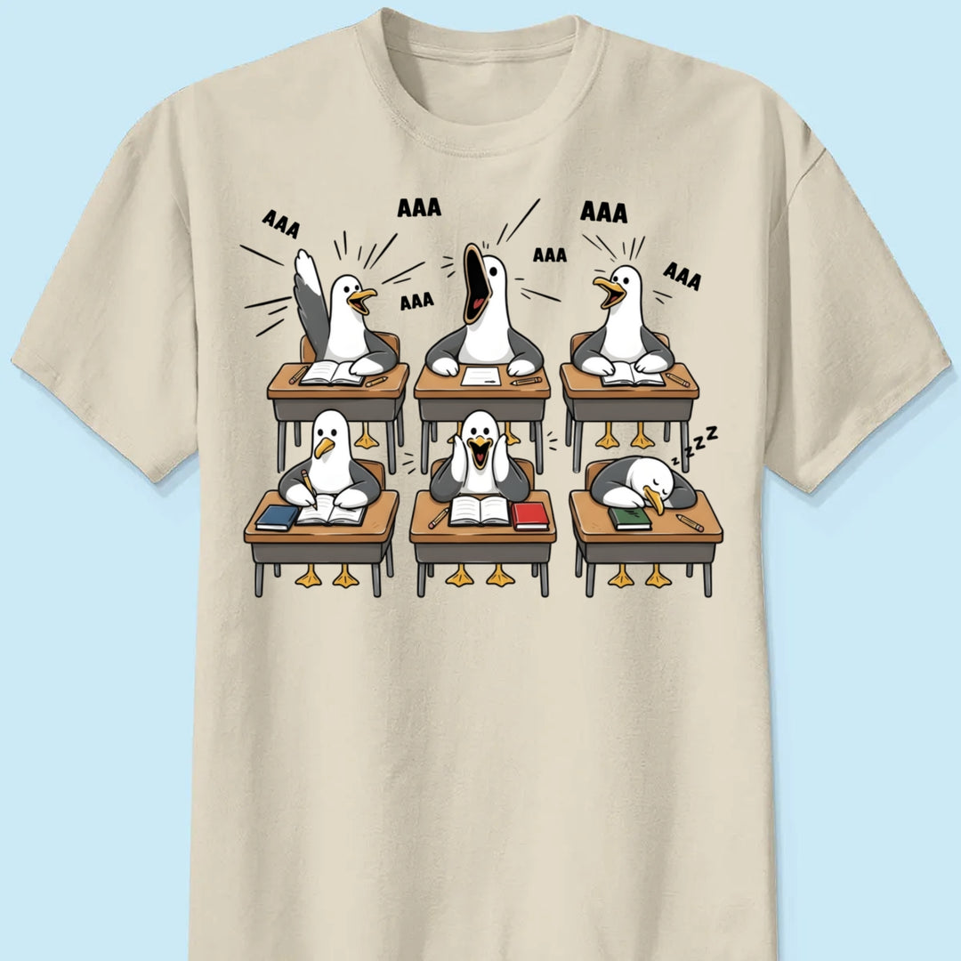 Funny Seagull Teacher - Personalized Shirt - Back To School Gift
