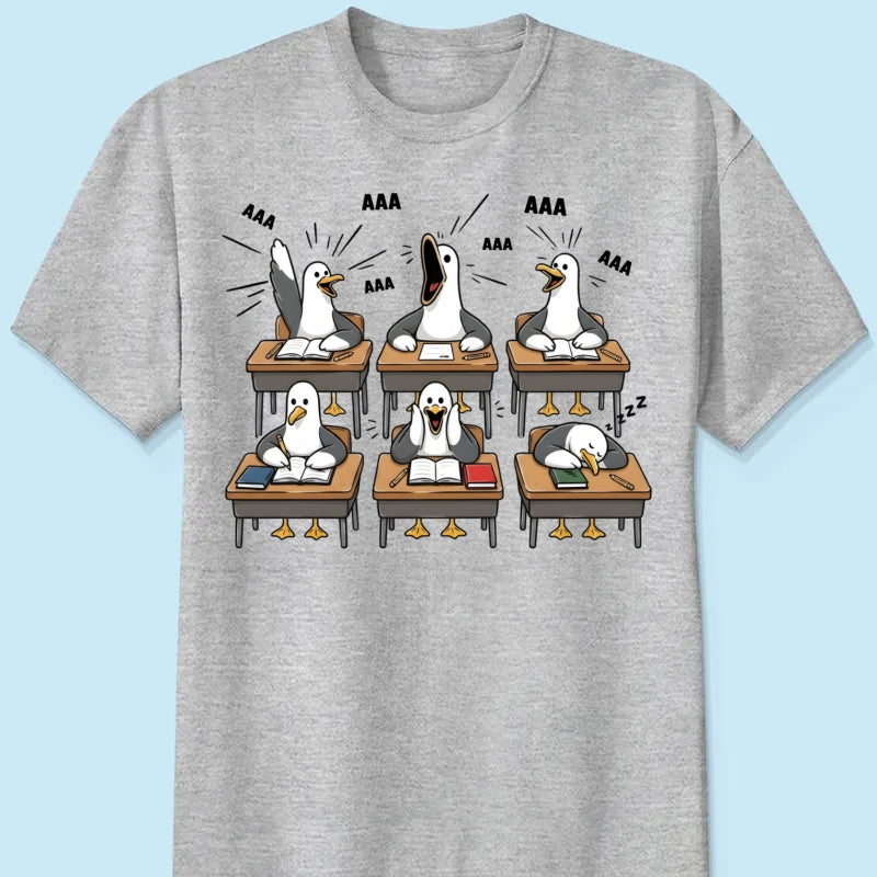 Funny Seagull Teacher - Personalized Shirt - Back To School Gift