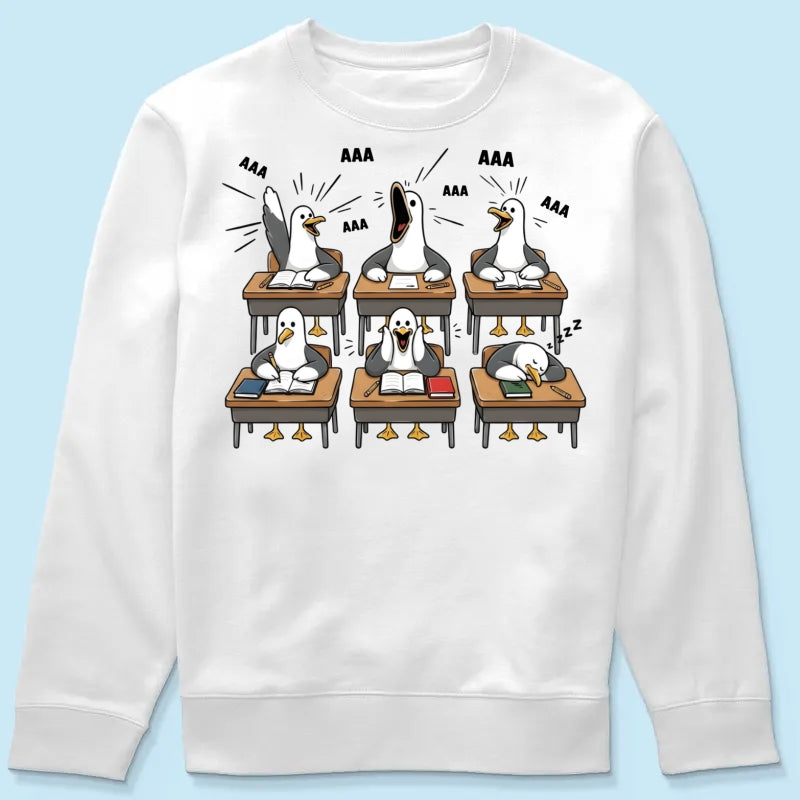 Funny Seagull Teacher - Personalized Shirt - Back To School Gift