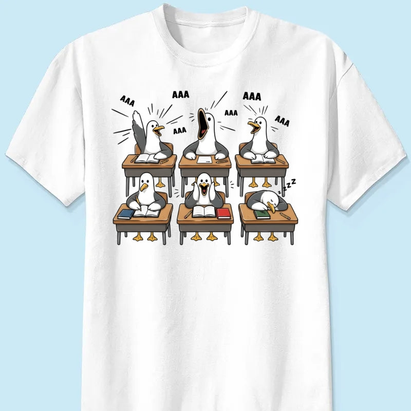 Funny Seagull Teacher - Personalized Shirt - Back To School Gift