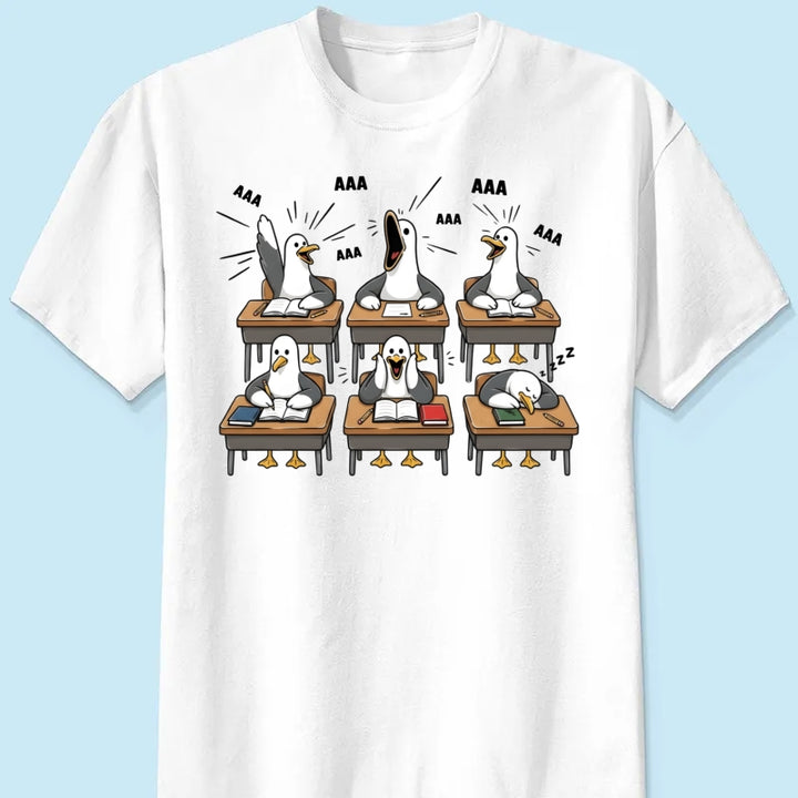 Funny Seagull Teacher - Personalized Shirt - Back To School Gift