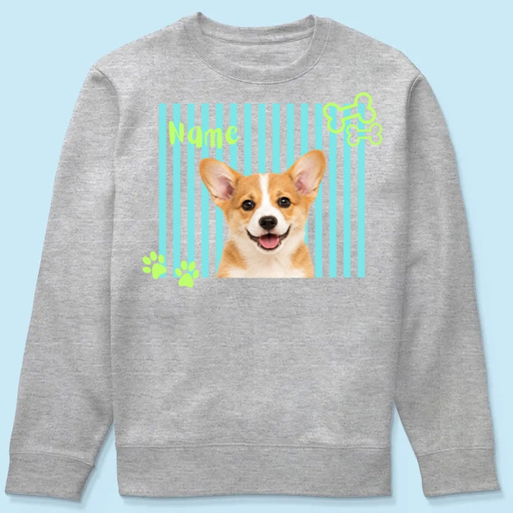 Personalized Neon Pet Portrait Shirt, Custom Dog & Cat Name T-Shirt, Colorful Retro Pet Graphic Tee, Personalized Pet Lover Gift, Custom Photo Shirt