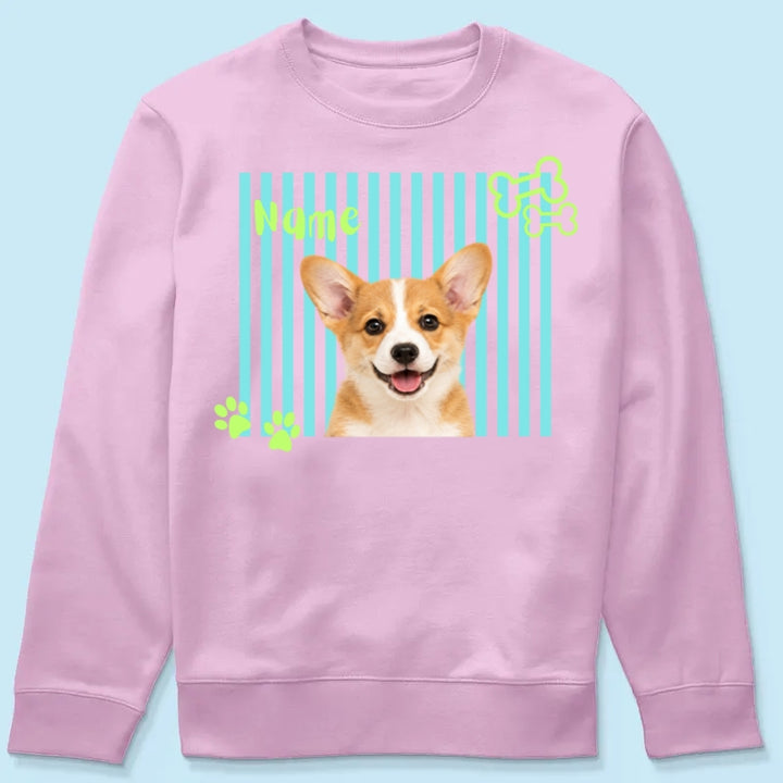 Personalized Neon Pet Portrait Shirt, Custom Dog & Cat Name T-Shirt, Colorful Retro Pet Graphic Tee, Personalized Pet Lover Gift, Custom Photo Shirt