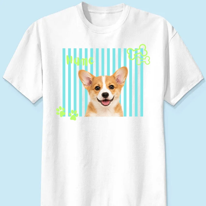 Personalized Neon Pet Portrait Shirt, Custom Dog & Cat Name T-Shirt, Colorful Retro Pet Graphic Tee, Personalized Pet Lover Gift, Custom Photo Shirt