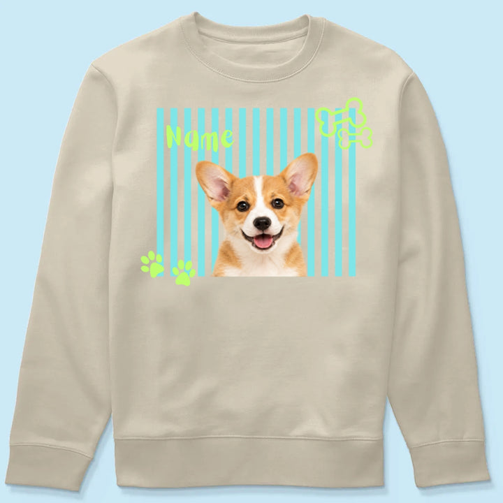 Personalized Neon Pet Portrait Shirt, Custom Dog & Cat Name T-Shirt, Colorful Retro Pet Graphic Tee, Personalized Pet Lover Gift, Custom Photo Shirt