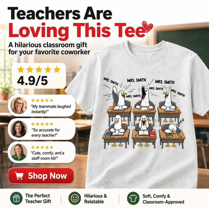 Funny Seagull Teacher - Personalized Shirt - Back To School Gift