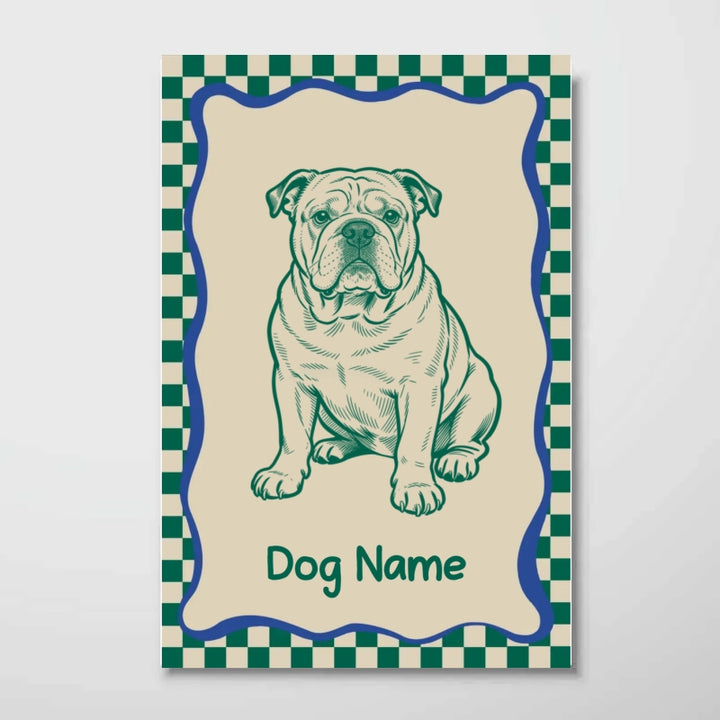 Custom Doodle Dog Portrait Minimalist, Unique Dog Art - Personalized Poster - Retro Pet Prints Gift