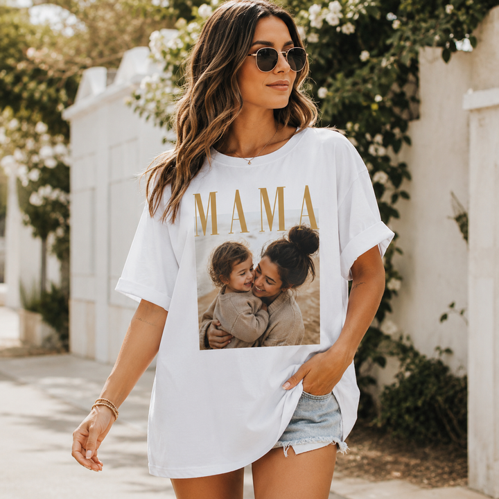 Custom Photo Mama Shirt, Custom Mom Photo Shirt, Personalized Comfort Colors Shirt for Mom, Mothers Day Gift, New Mom Shirt, Grandma Gift