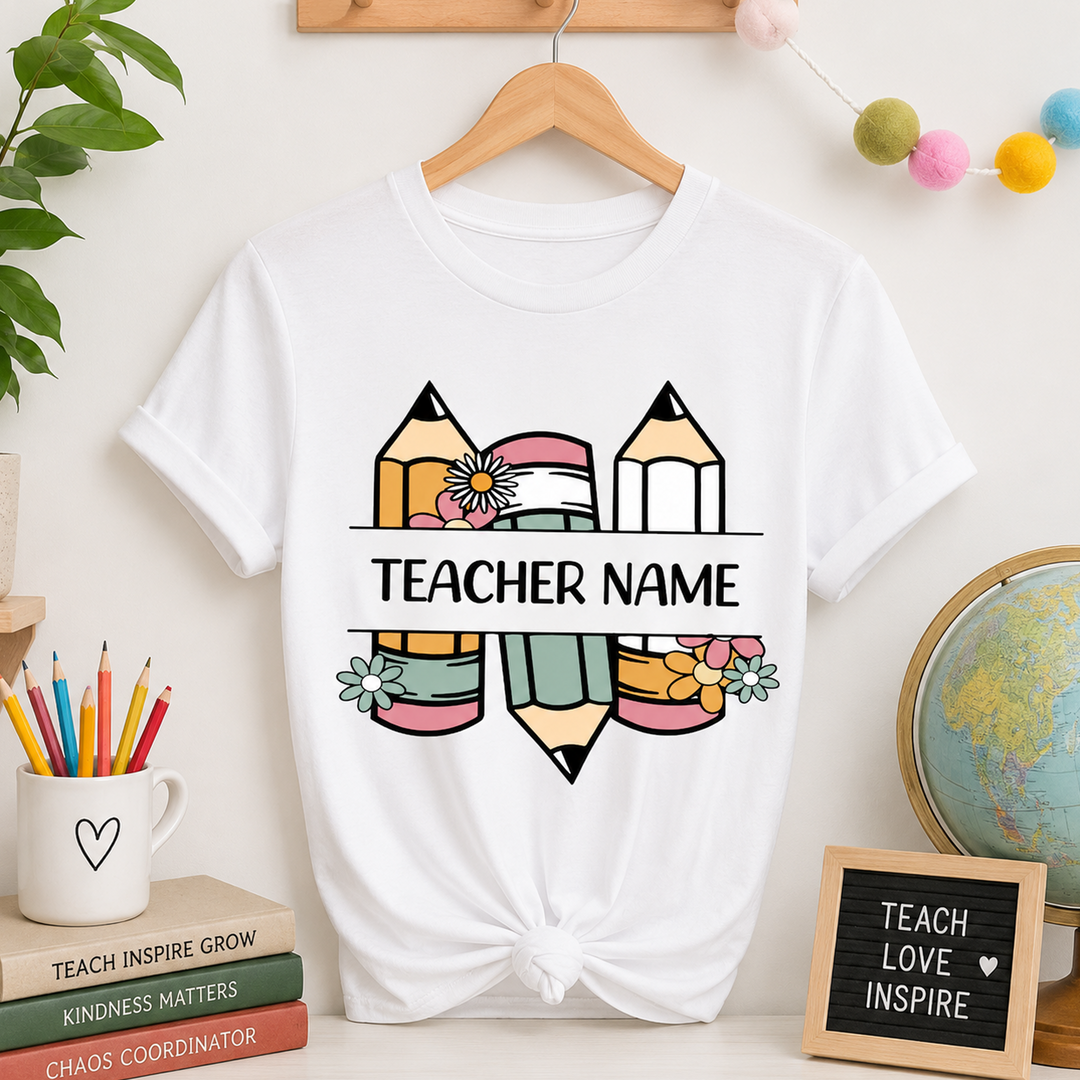 Custom Name Teacher Shirt, Personalized Teacher T-Shirt, Kindergarten Teacher Tee, Teacher Gift, Back to School, Teacher First Day of School