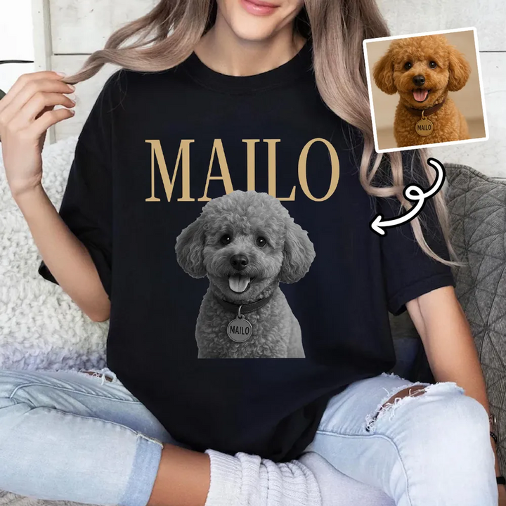 Custom Pet Photo And Name - Personalized Shirt - Vintage Shirt for Pet Lovers