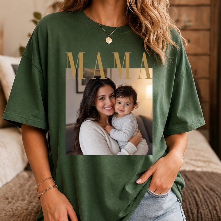 Custom Photo Mama Shirt, Custom Mom Photo Shirt, Personalized Comfort Colors Shirt for Mom, Mothers Day Gift, New Mom Shirt, Grandma Gift