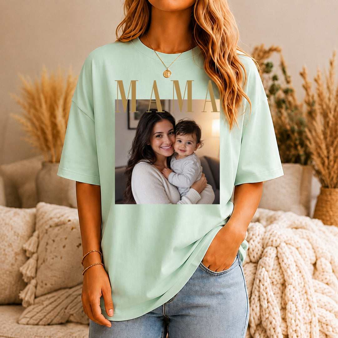 Custom Photo Mama Shirt, Custom Mom Photo Shirt, Personalized Comfort Colors Shirt for Mom, Mothers Day Gift, New Mom Shirt, Grandma Gift