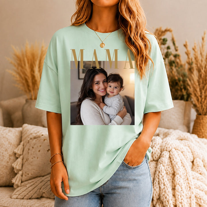 Custom Photo Mama Shirt, Custom Mom Photo Shirt, Personalized Comfort Colors Shirt for Mom, Mothers Day Gift, New Mom Shirt, Grandma Gift