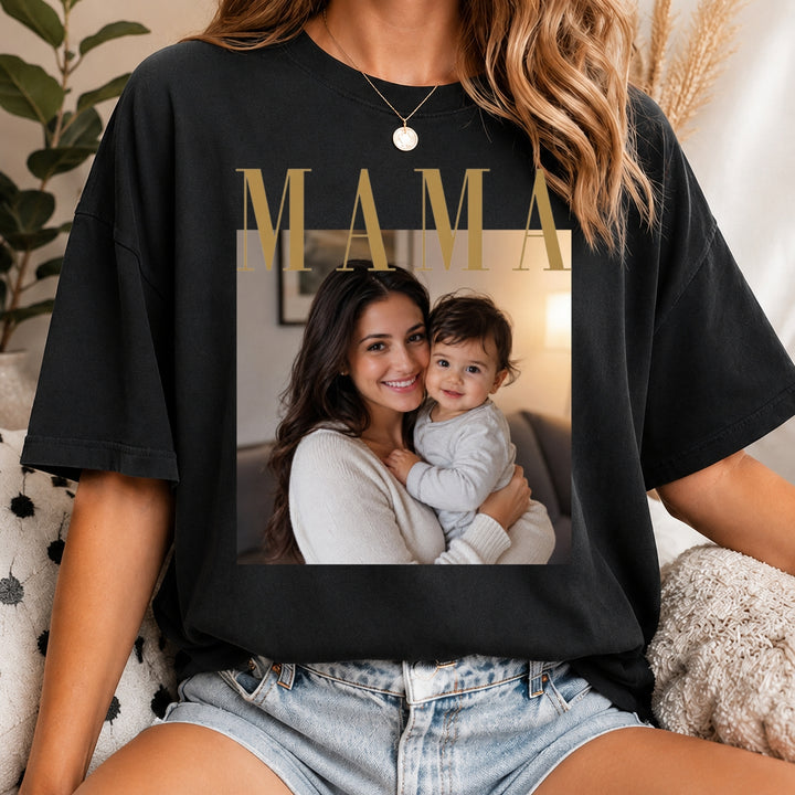 Custom Photo Mama Shirt, Custom Mom Photo Shirt, Personalized Comfort Colors Shirt for Mom, Mothers Day Gift, New Mom Shirt, Grandma Gift