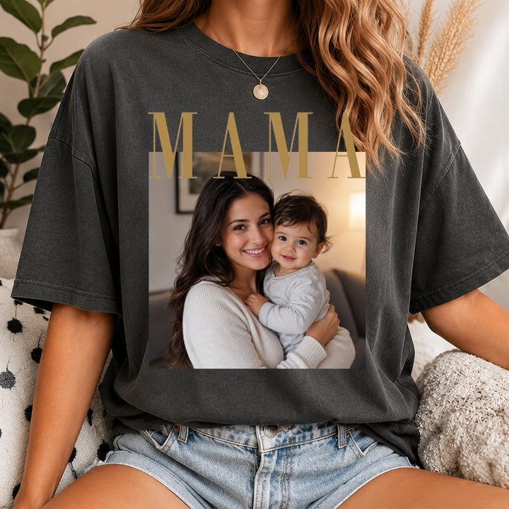 Custom Photo Mama Shirt, Custom Mom Photo Shirt, Personalized Comfort Colors Shirt for Mom, Mothers Day Gift, New Mom Shirt, Grandma Gift
