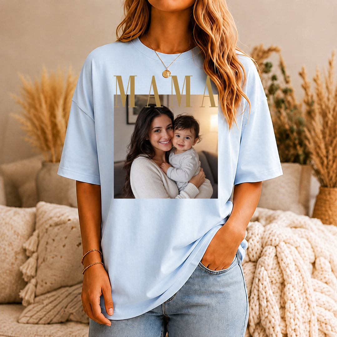 Custom Photo Mama Shirt, Custom Mom Photo Shirt, Personalized Comfort Colors Shirt for Mom, Mothers Day Gift, New Mom Shirt, Grandma Gift