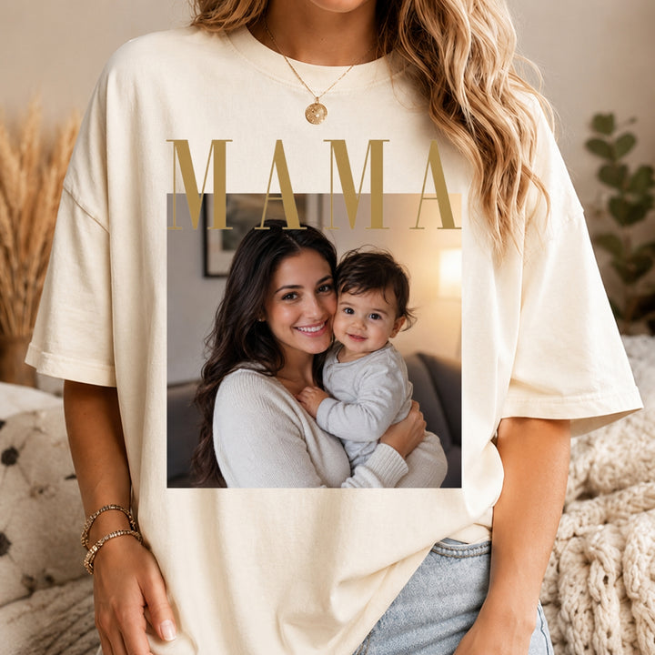 Custom Photo Mama Shirt, Custom Mom Photo Shirt, Personalized Comfort Colors Shirt for Mom, Mothers Day Gift, New Mom Shirt, Grandma Gift