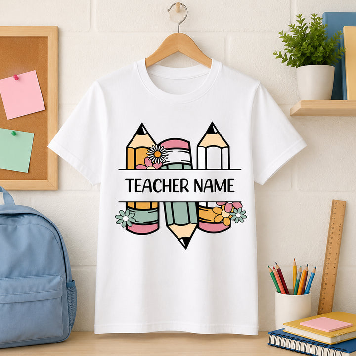 Custom Name Teacher Shirt, Personalized Teacher T-Shirt, Kindergarten Teacher Tee, Teacher Gift, Back to School, Teacher First Day of School
