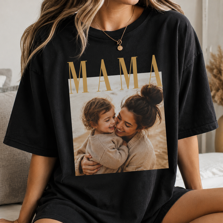 Custom Photo Mama Shirt, Custom Mom Photo Shirt, Personalized Comfort Colors Shirt for Mom, Mothers Day Gift, New Mom Shirt, Grandma Gift