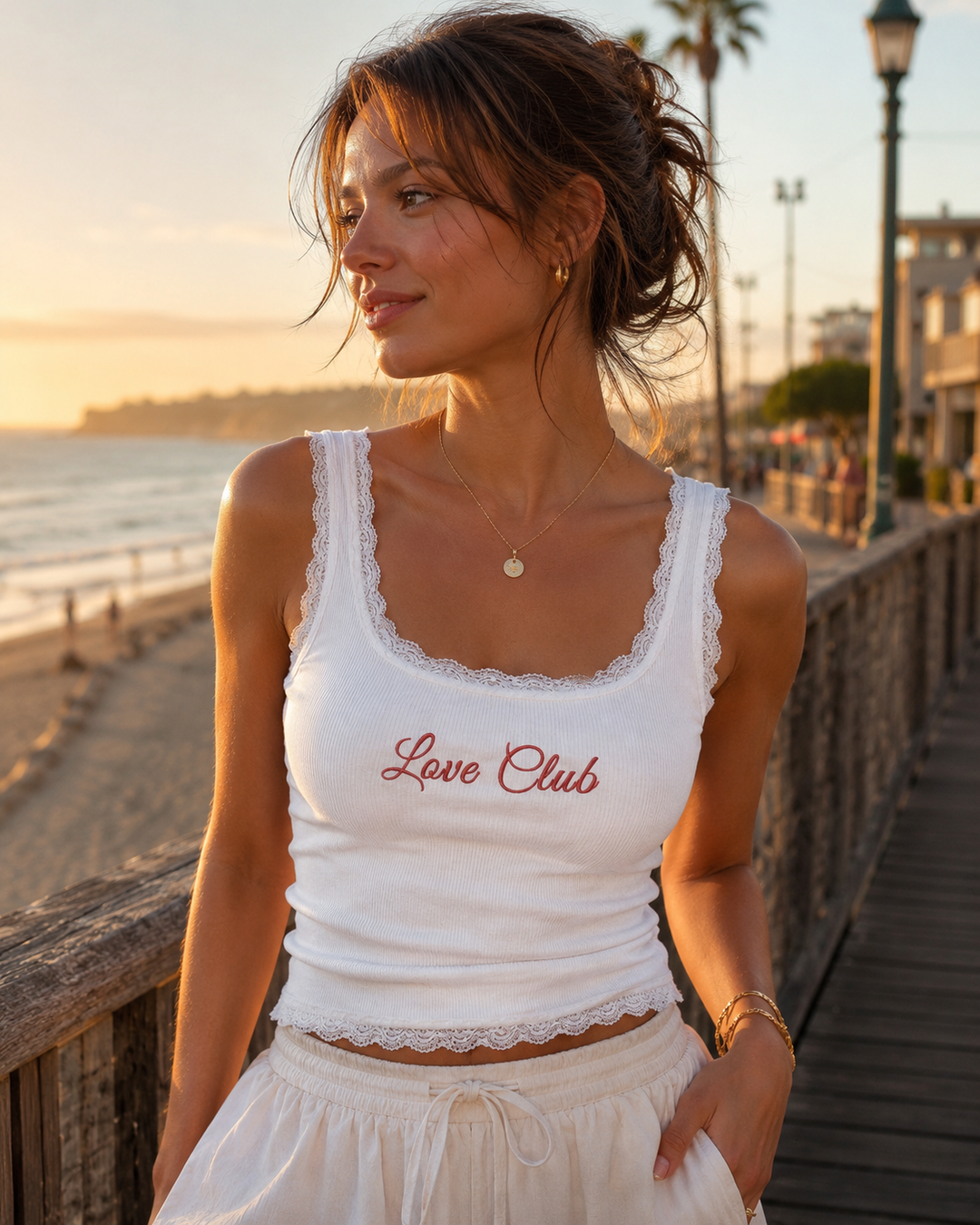 Personalized Embroidered Lace Tank Top, Custom Embroidery Modal Tank Bridal Shower Gift, Engagement Gift Bachelorette Party, New Mrs. Tank