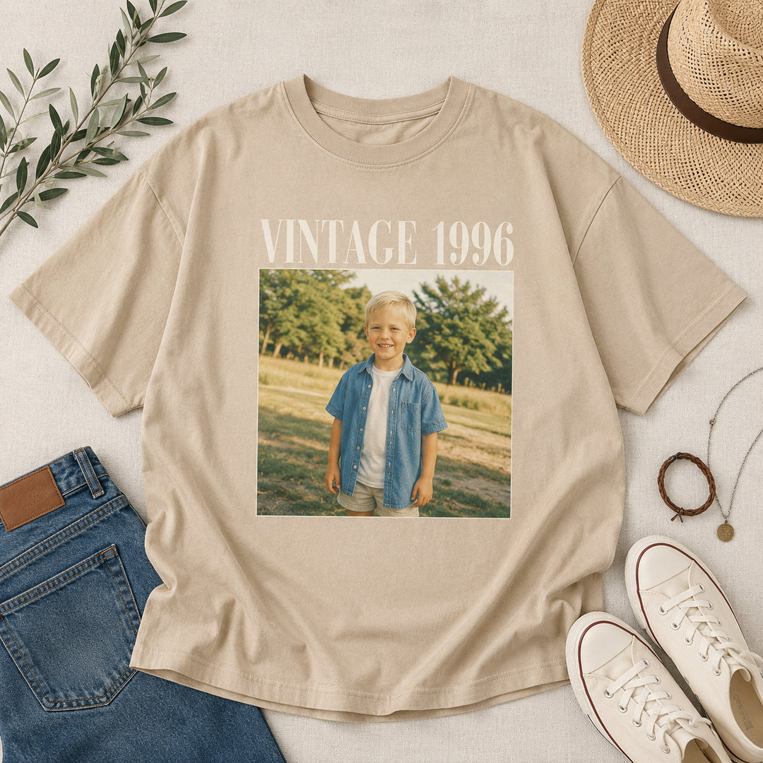 Personalized 30th Birthday Shirt, Custom Photo Unisex Birthday Shirt, 30th Birthday Gift, 40th Birthday Gift, Vintage 1996 Shirt, 1986 Shirt