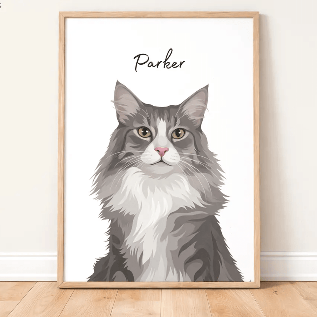 Custom Pet Portrait Print from your Photo, Gift for Pet Lovers, Custom Dog Painting Custom Cat Artwork