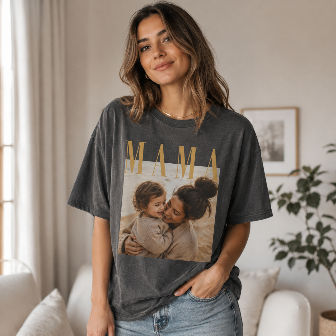 Custom Photo Mama Shirt, Custom Mom Photo Shirt, Personalized Comfort Colors Shirt for Mom, Mothers Day Gift, New Mom Shirt, Grandma Gift