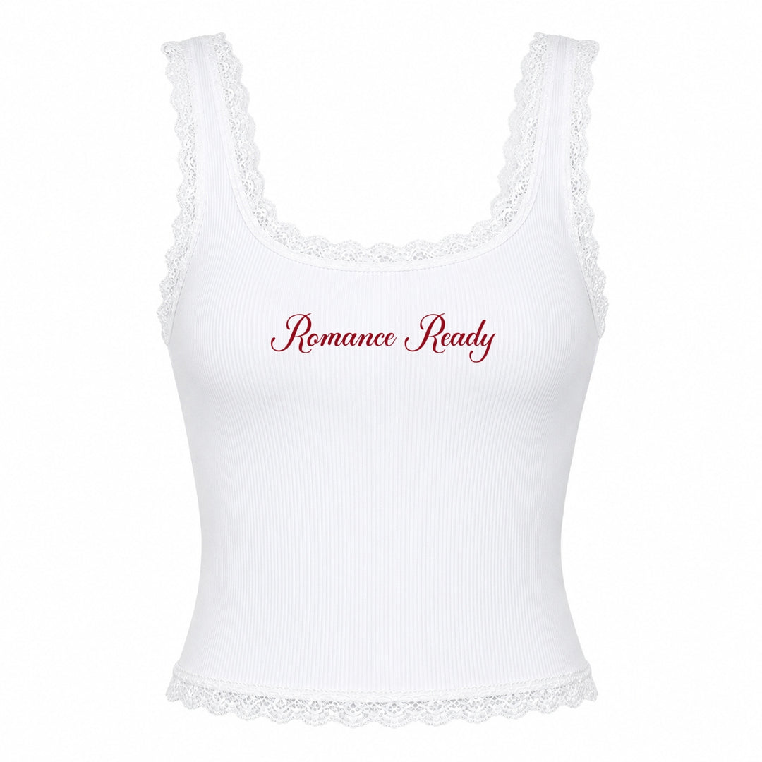 Personalized Embroidered Lace Tank Top, Custom Embroidery Modal Tank Bridal Shower Gift, Engagement Gift Bachelorette Party, New Mrs. Tank