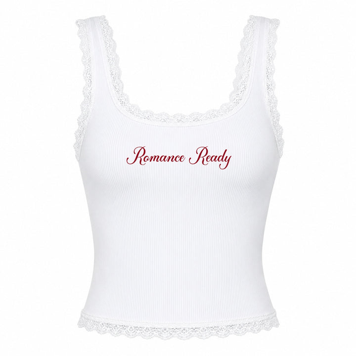 Personalized Embroidered Lace Tank Top, Custom Embroidery Modal Tank Bridal Shower Gift, Engagement Gift Bachelorette Party, New Mrs. Tank