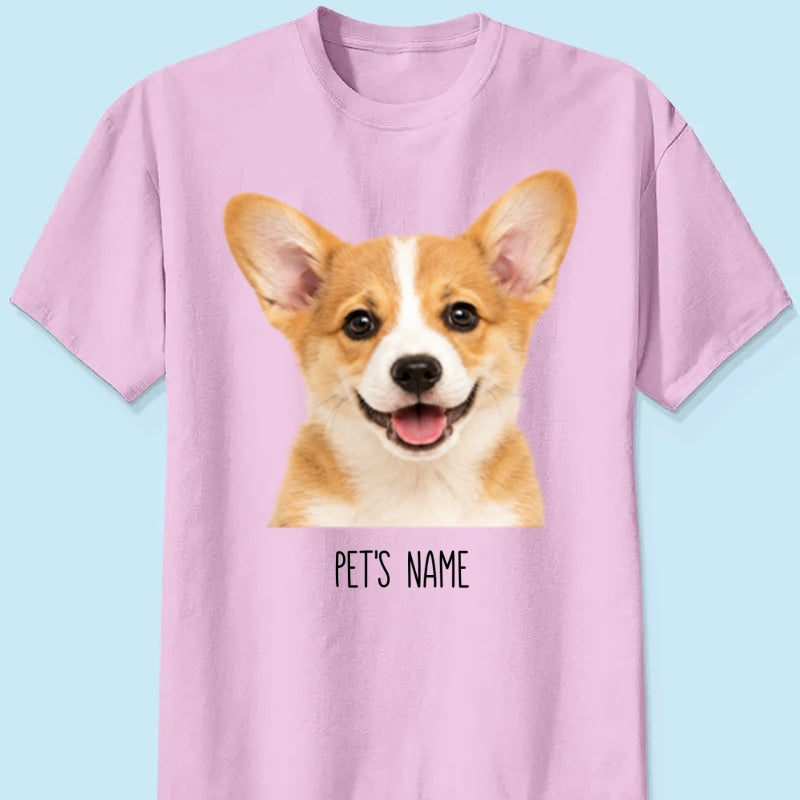 Personalized Pet Portrait Shirt, Custom Dog & Cat Photo T-Shirt, Personalized Pet Name Tee, Custom Pet Lover Gift, Dog Mom & Cat Mom Shirt