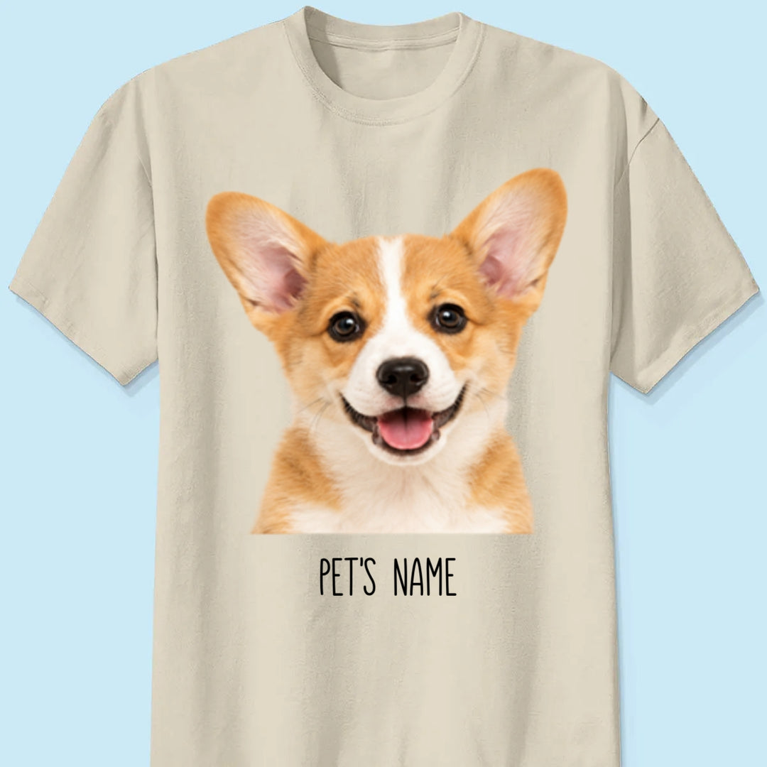 Personalized Pet Portrait Shirt, Custom Dog & Cat Photo T-Shirt, Personalized Pet Name Tee, Custom Pet Lover Gift, Dog Mom & Cat Mom Shirt