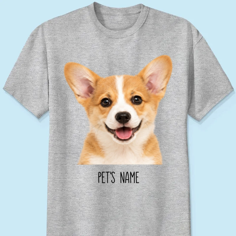 Personalized Pet Portrait Shirt, Custom Dog & Cat Photo T-Shirt, Personalized Pet Name Tee, Custom Pet Lover Gift, Dog Mom & Cat Mom Shirt