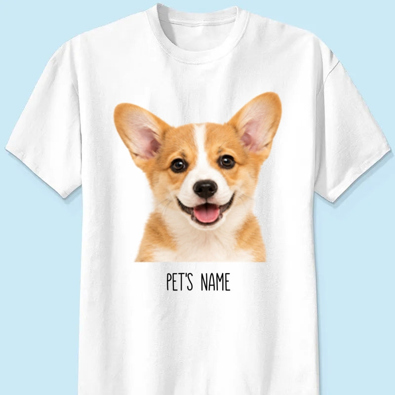 Personalized Pet Portrait Shirt, Custom Dog & Cat Photo T-Shirt, Personalized Pet Name Tee, Custom Pet Lover Gift, Dog Mom & Cat Mom Shirt