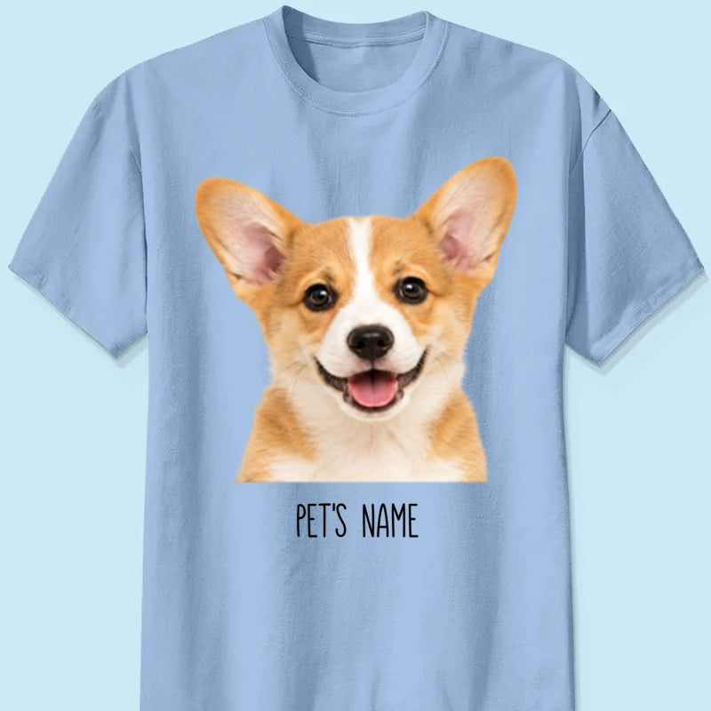 Personalized Pet Portrait Shirt, Custom Dog & Cat Photo T-Shirt, Personalized Pet Name Tee, Custom Pet Lover Gift, Dog Mom & Cat Mom Shirt