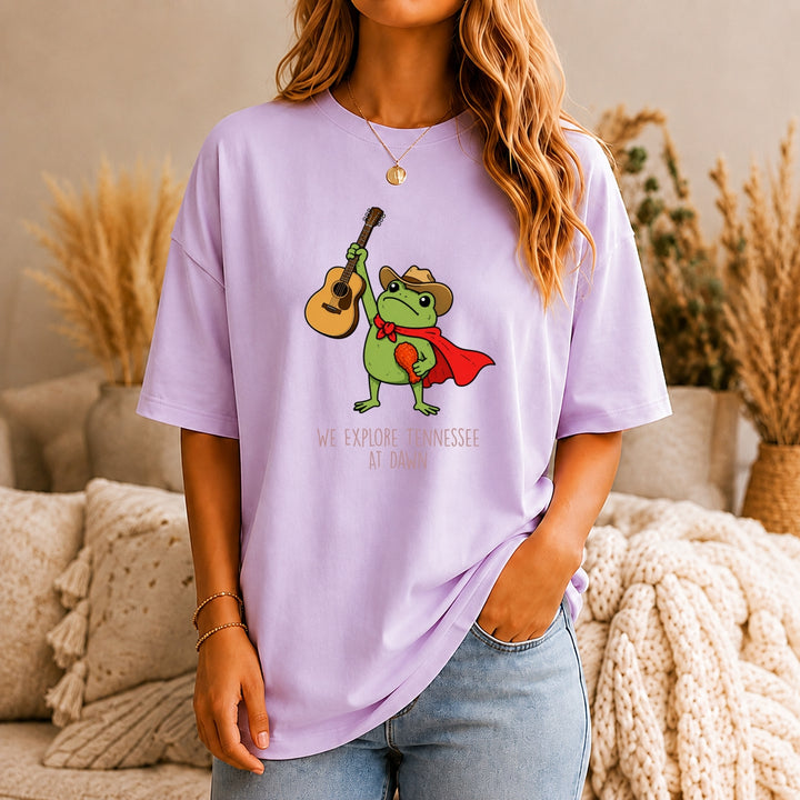 Tennessee Shirt, We Explore Tennessee At Dawn Frog Tee, Nashville Country Music Gift