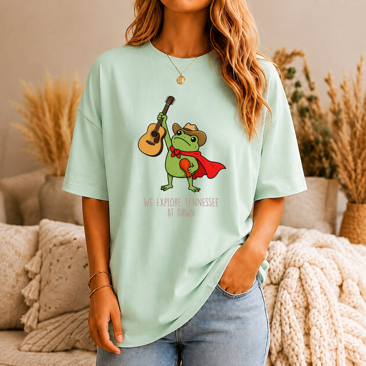 Tennessee Shirt, We Explore Tennessee At Dawn Frog Tee, Nashville Country Music Gift