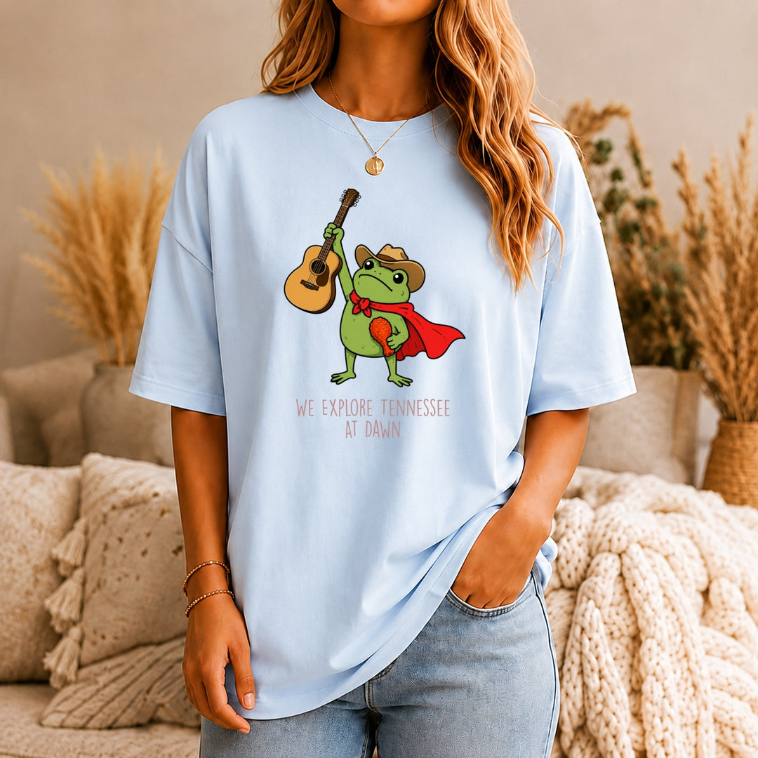Tennessee Shirt, We Explore Tennessee At Dawn Frog Tee, Nashville Country Music Gift