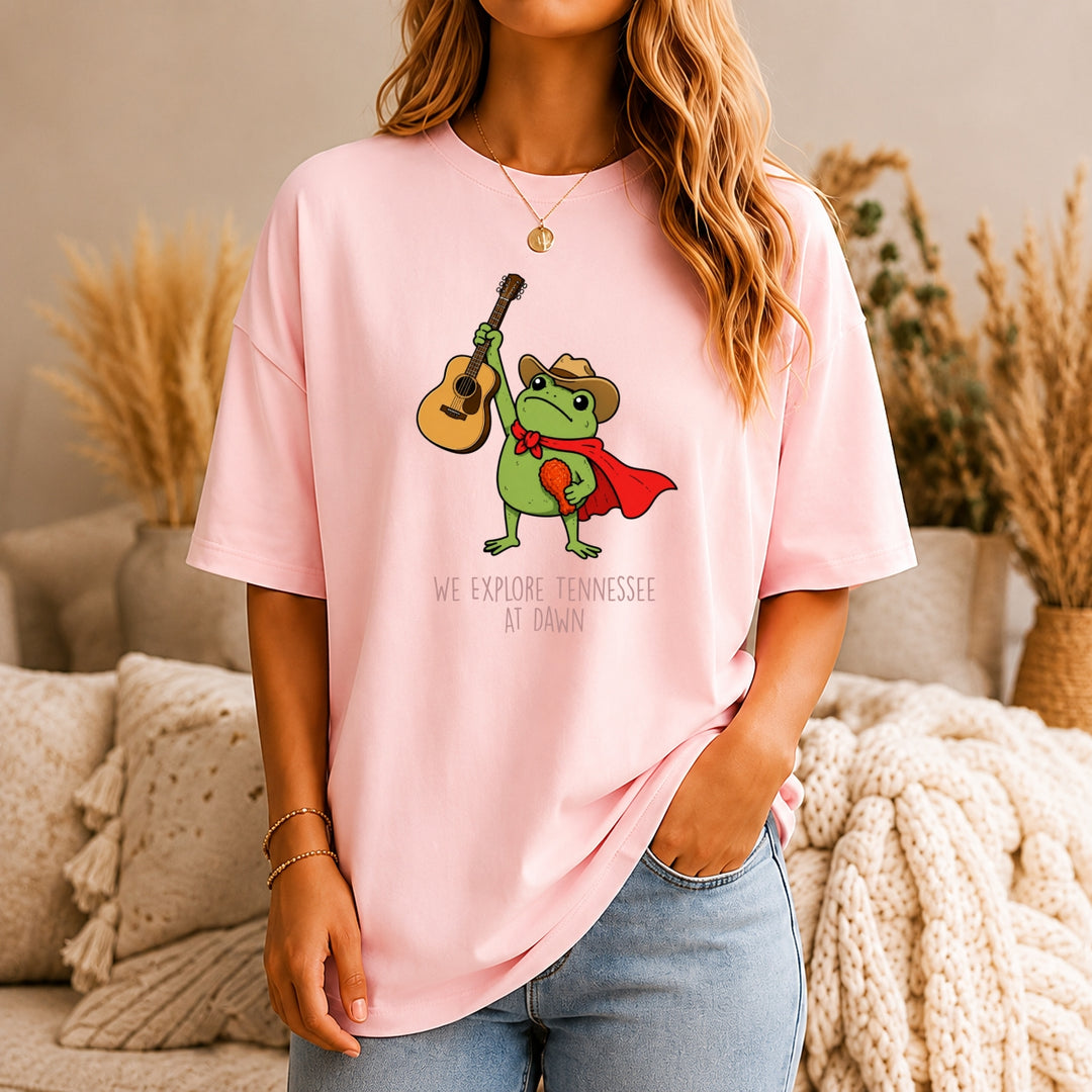 Tennessee Shirt, We Explore Tennessee At Dawn Frog Tee, Nashville Country Music Gift