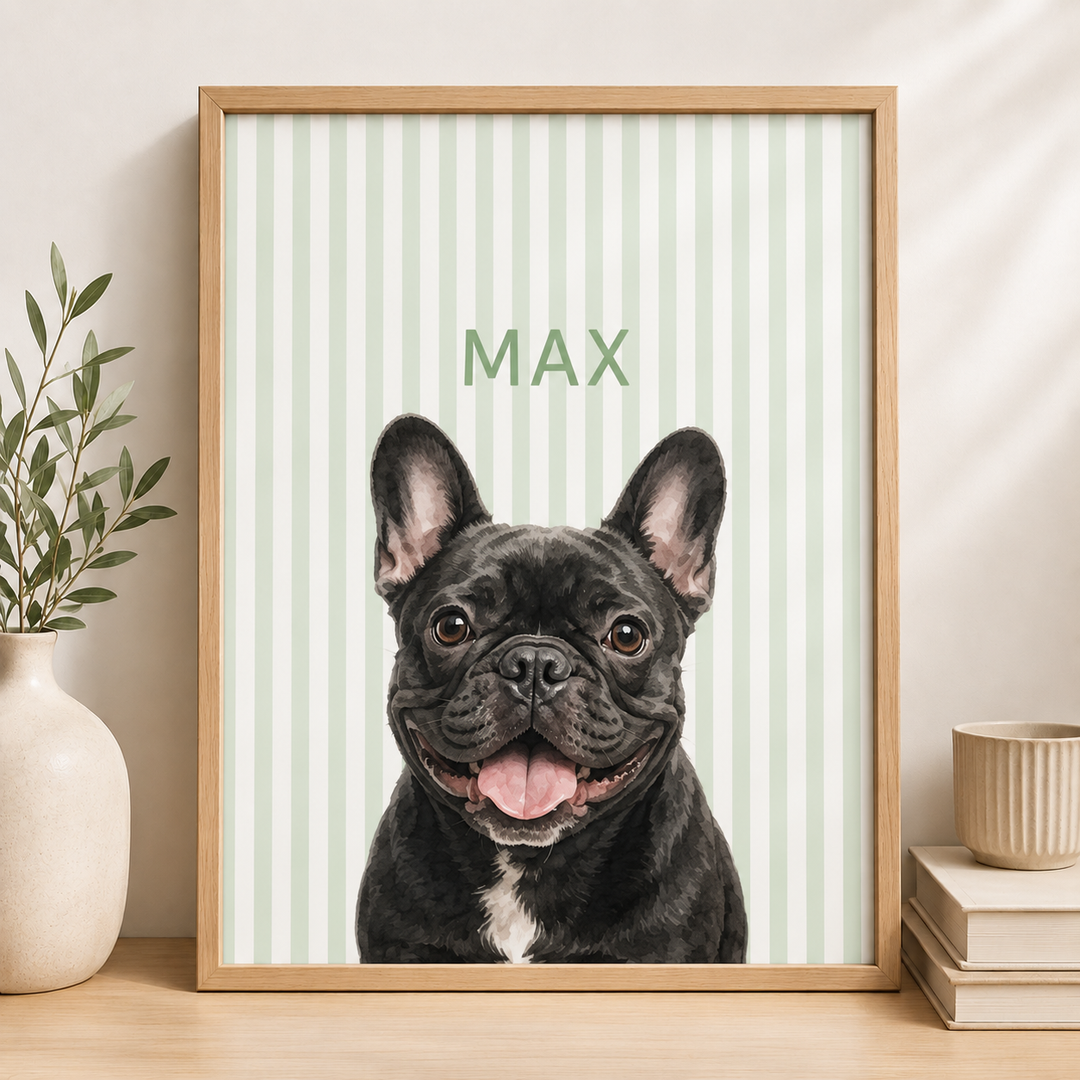 Personalized Pet Canvas, Custom Dog & Cat Portrait, Watercolor Pet Wall Art, Personalized Pet Name Canvas, Gift for Pet Lovers